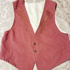 Vintage pink corduroy vest